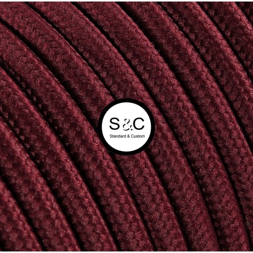 Textus - Cavo Tondo Bordeaux con Rivestimento Tessile 
