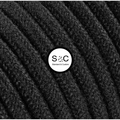 Textus - Cavo Tondo Nero opaco con Rivestimento Tessile 