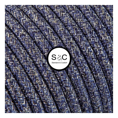 Textus - Cavo Tondo Jeans Lamé con Rivestimento Tessile 