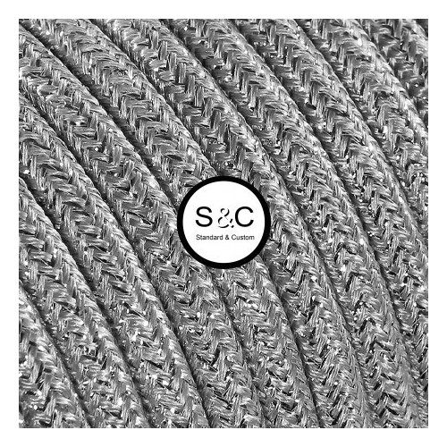 Textus - Cavo Tondo  Argento Lamé con Rivestimento Tessile 