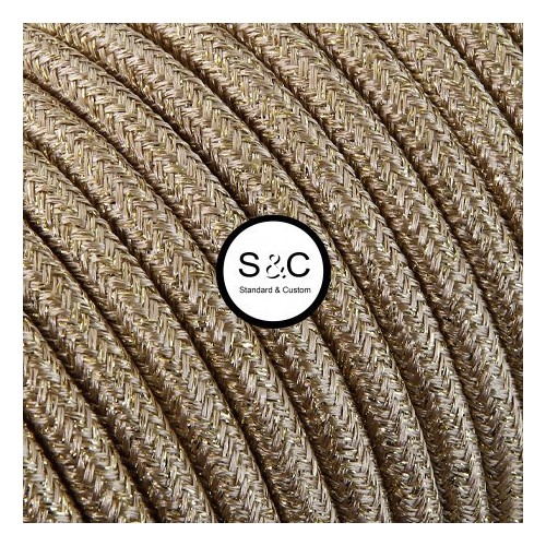 Textus - Cavo Tondo  Oro Lamé con Rivestimento Tessile 