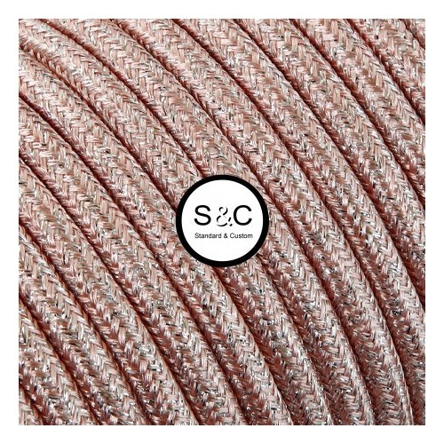 Textus - Cavo Tondo Rosa Lamé con Rivestimento Tessile 