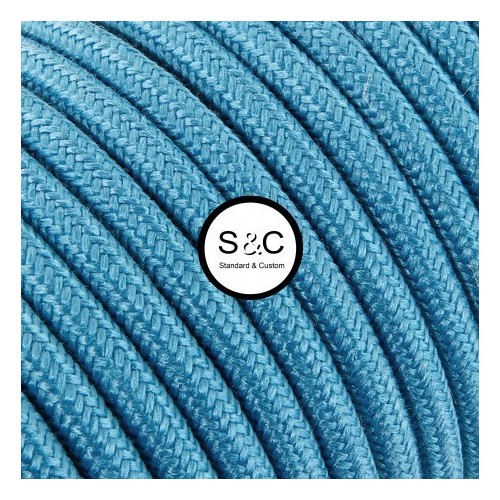 Textus - Cavo Tondo Turchese opaco con Rivestimento Tessile 