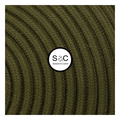 Textus - Cavo Tondo Verde Militare con Rivestimento Tessile 