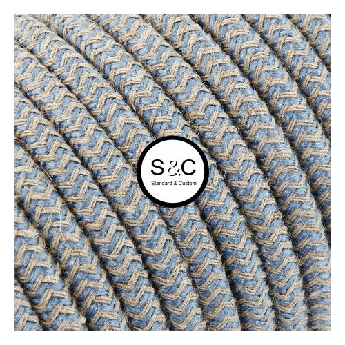 Textus - Cavo Tondo Zig Zag Sabbia Avio con Rivestimento Tessile 