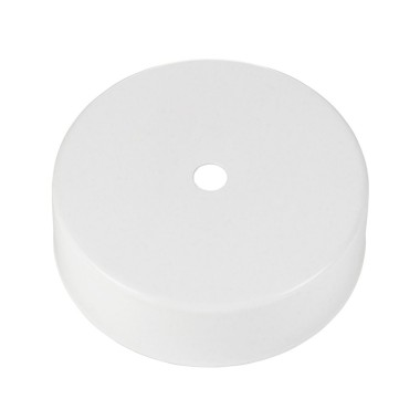 Rosone per lampadario monoforo in metallo bianco, foro 10mm