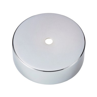 Rosone per lampadario monoforo in metallo cromato, foro 10mm