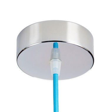 Rosone per lampadario monoforo in metallo cromato, foro 10mm