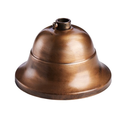 Rosone monoforo a coppa tondo per lampadario in metallo effetto bronzo con vite, foro 10mm