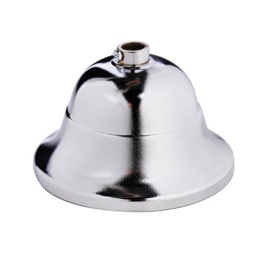 Rosone monoforo a coppa tondo per lampadario in metallo cromato, foro 10mm