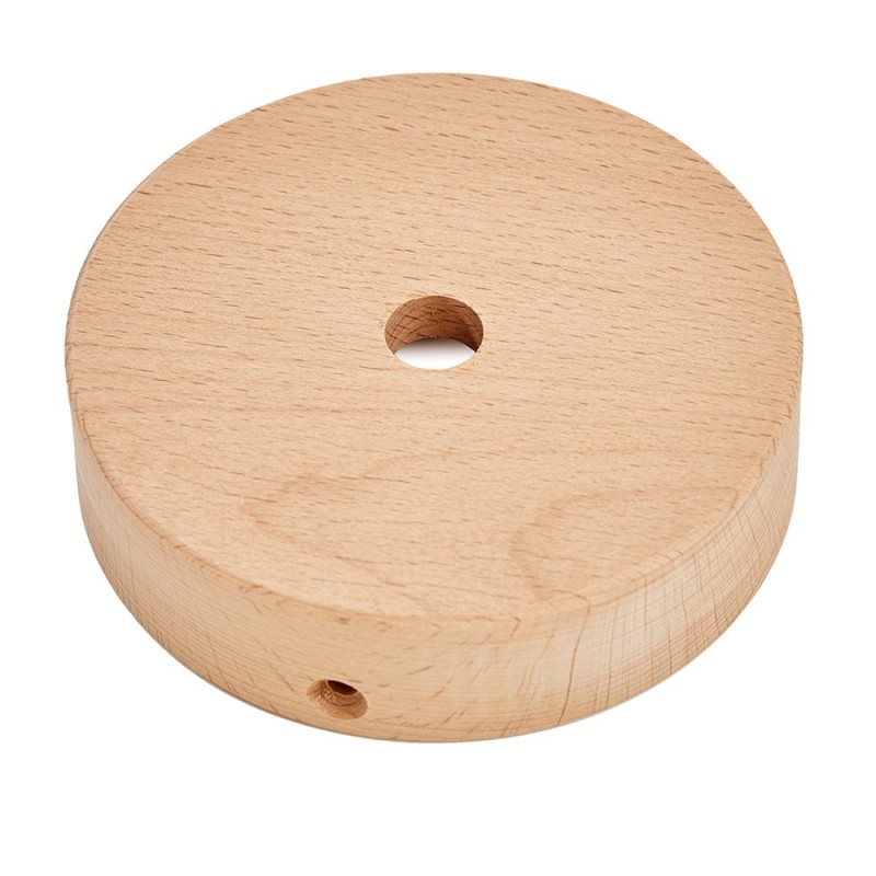 Rosone Semisferico In Legno - Cavi Tessili Colorati - Illuminazione Di