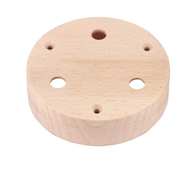 Rosone per lampadari in legno naturale multiplo tondo