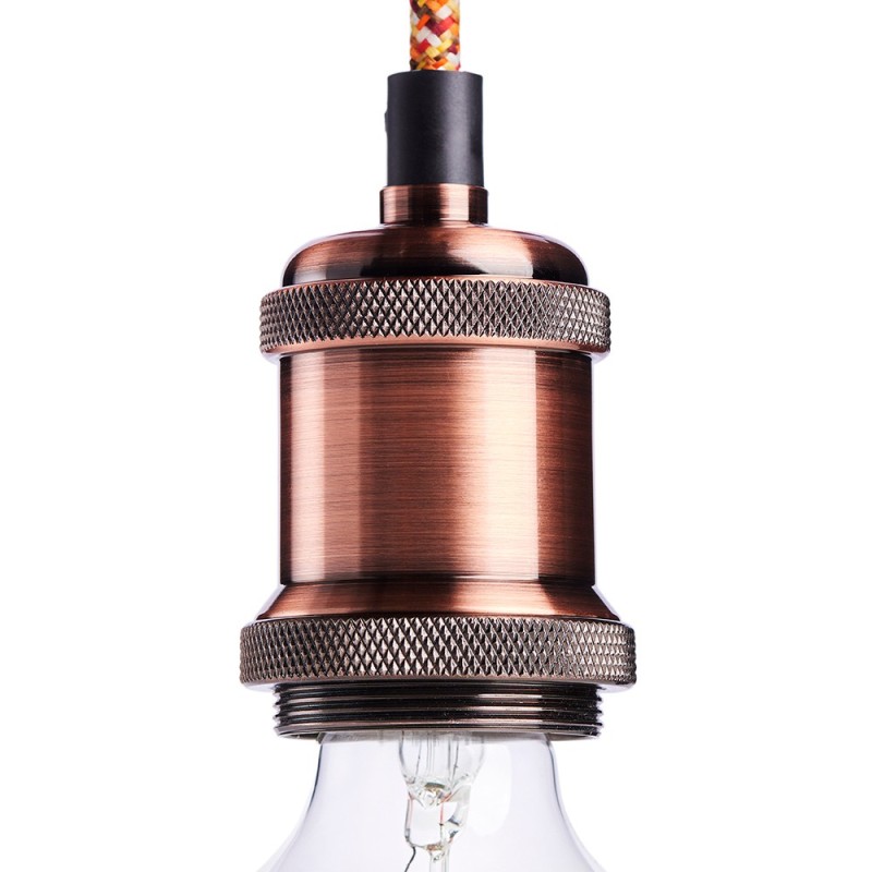 Portalampada vintage modello retrò a sospensione pendente colore bronzo  attacco per lampadine E27 B62 : : Illuminazione