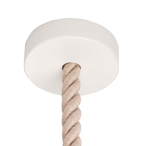 Rosone in legno bianco cilindrico per lampadari con cordone