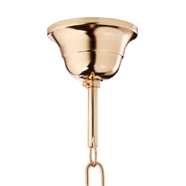 Rosone monoforo a coppa tondo per lampadario in metallo effetto oro con vite, foro 10mm