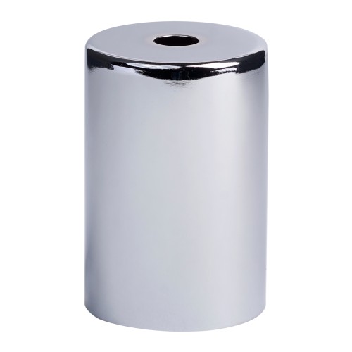 Bicchierino in metallo cromo con portalampada E27 e serracavo