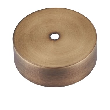 Rosone per lampadario monoforo in metallo finitura ottone, foro 10mm