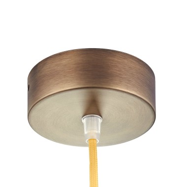 Rosone per lampadario monoforo in metallo finitura ottone, foro 10mm