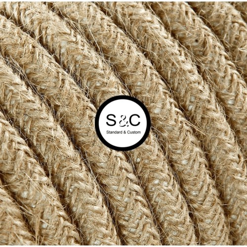 Cavo elettrico tondo in tessuto ad effetto lucido, colore nero