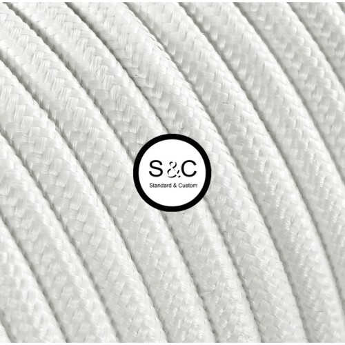 Cavo elettrico tondo in tessuto ad effetto lucido, colore nero