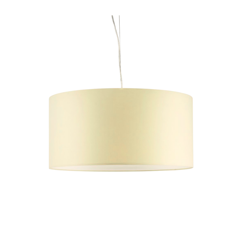 Lampadario a sospensione in tessuto con paralume nocciola