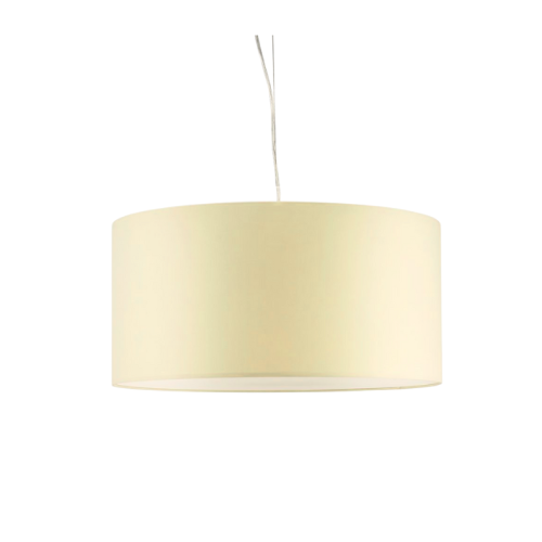 Lampadario a sospensione in tessuto con paralume nocciola