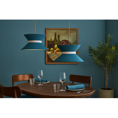 Paralume in tessuto LIVIA - azzurro severo