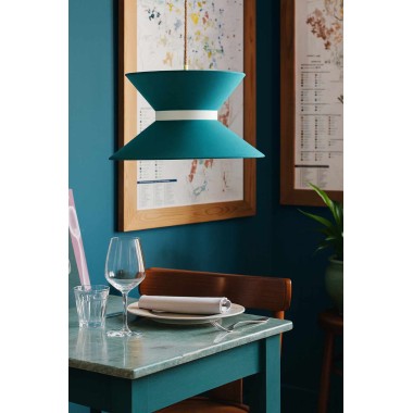 Sospensione  LIVIA - color azzurro severo - completa di accessori