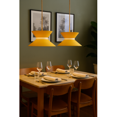 Sospensione  LIVIA - color GIALLO ORO - completa di accessori