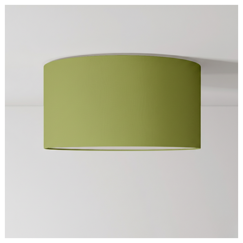 Plafoniera Cilindro Verde Oliva 48cm | 4 Luci E27 | Design Naturale