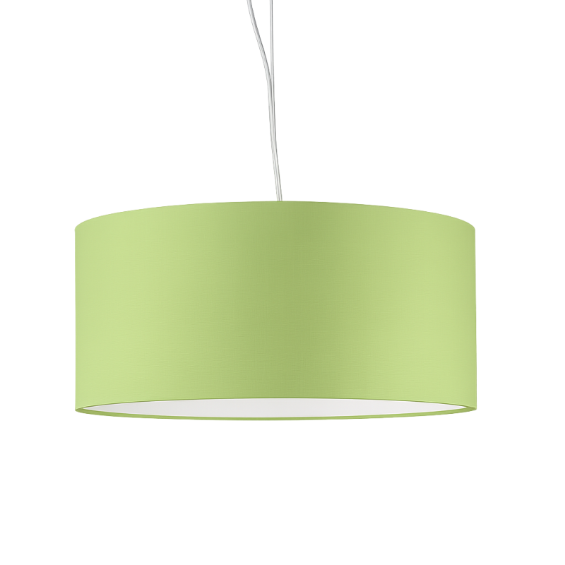 Lampadario a sospensione in tessuto con paralume pistacchio