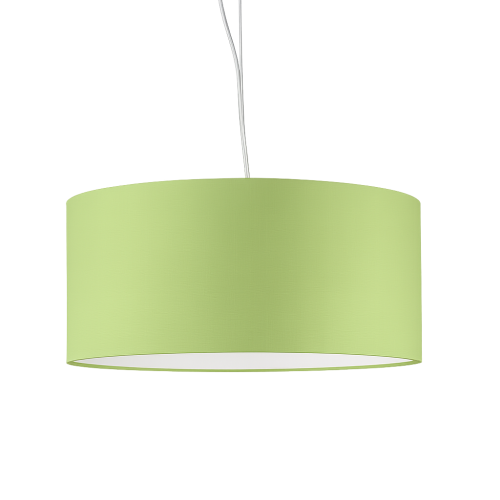 Lampadario a sospensione in tessuto con paralume pistacchio