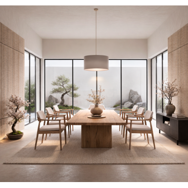 Lampadario a sospensione in tessuto sabbia, forma cilindrica, con paralume, pendente in metallo