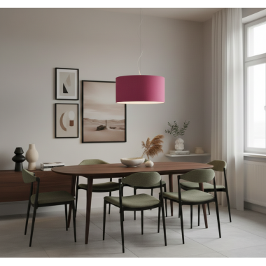 Lampadario con paralume Cilindro Fucsia