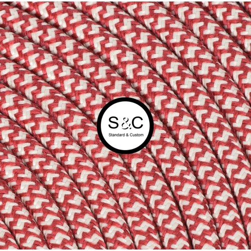 Textus - Cavo Tondo con Rivestimento Tessile Panna/Ciliegia